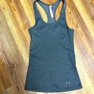 Under Armour Women's Size Small HEATGEAR Fitted Racerback Charcoal Gray Tank Top